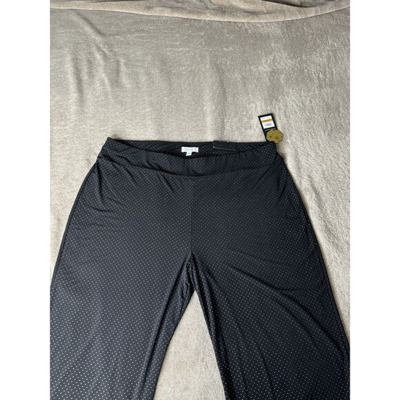 Nine West  Wide Leg Pull On Elastic Waist Pants  Black and Gold PLUS 3XL - Picture 5 of 13